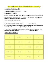 Đề thi Violympic Tiếng anh lớp 3 vòng 1 lần 2 - Năm học 2016-2017